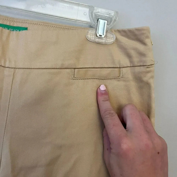Lilly Pulitzer Womens Beige Palm Beach Fit Pants 4 Straight Side Zip Flat Front - Picture 7 of 12
